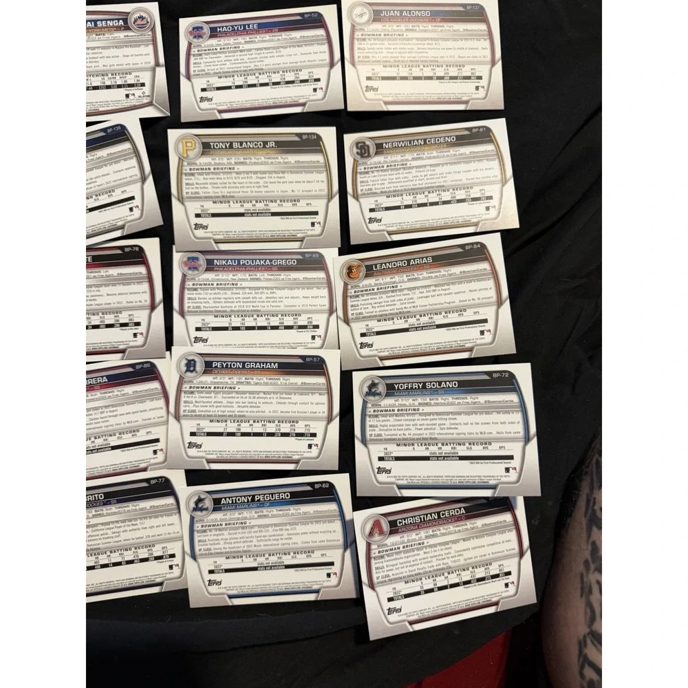 2021 / 2023 Topps MLB‎ baseball cards, series one numbered bp, lot of 50